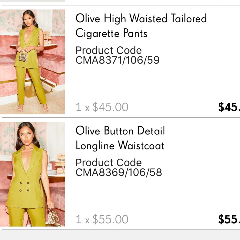 Pretty Little Thing Olive Suit